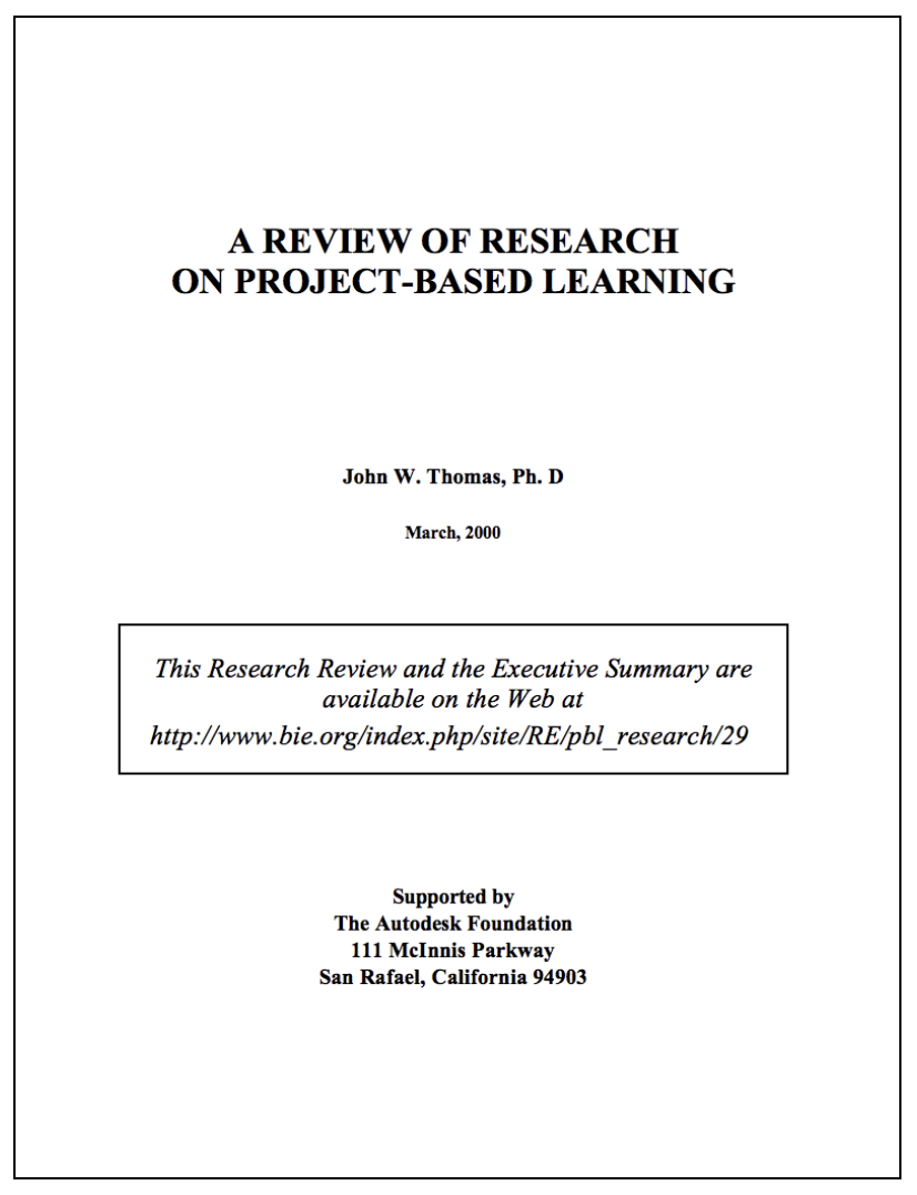 Review of PBL Research preview