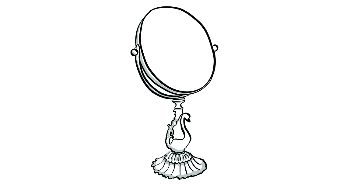 mirror reflection clipart black and white