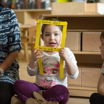 Student participating in class