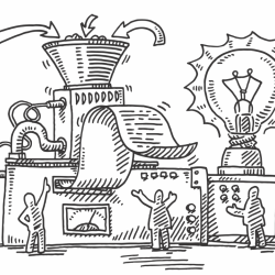 illustration of machining transforming contents