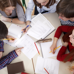 students studying