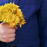 child with flowers