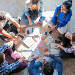 students in a circle